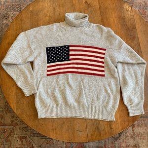 Womens American Creations flag turtleneck sweater size Large